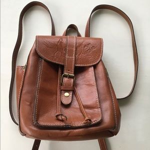 Patricia Nash brown leather mini backpack
